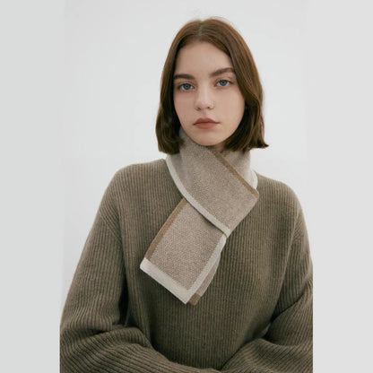 Chic Color Block Knit Scarf Cozy Warm Accessory