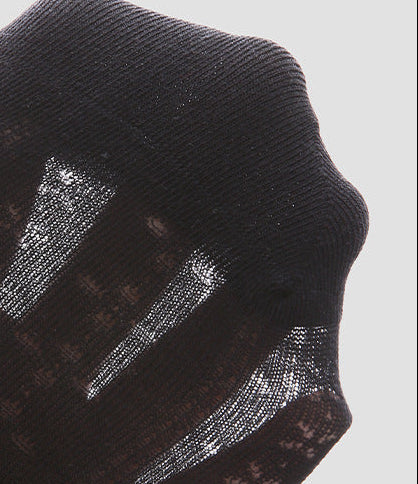 Renaissance Retro Mesh Mid Calf Socks Breathable Cotton