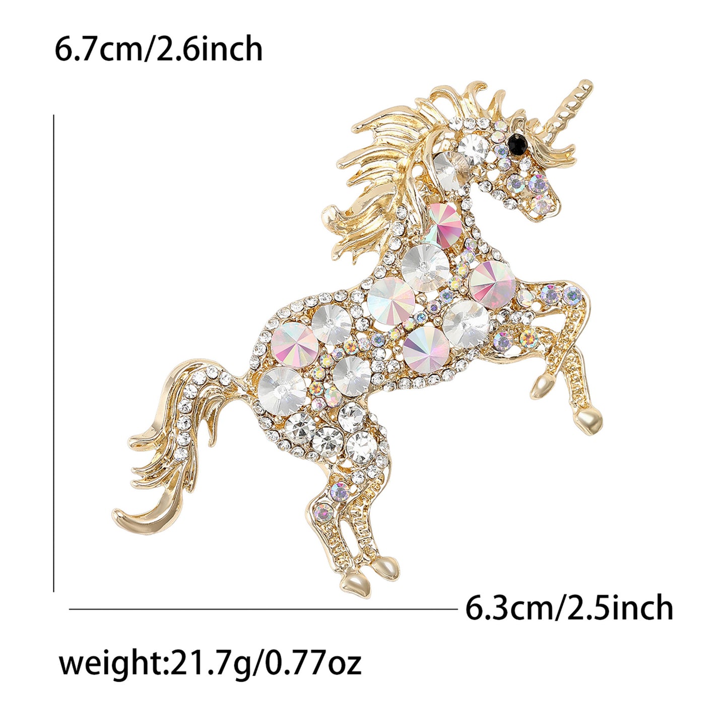 Elegant Unicorn Brooch with Rhinestones Stylish Accessory for All