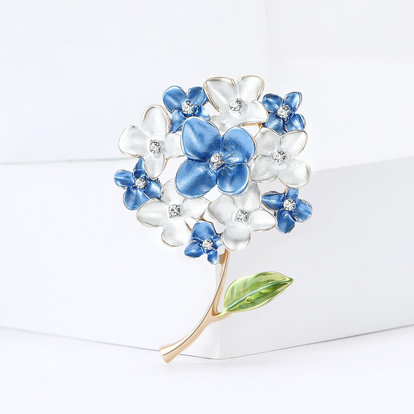 Floral Brooch with Rhinestone Accent - Elegant Women’s Brooch Pin