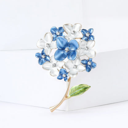 Floral Brooch with Rhinestone Accent - Elegant Women’s Brooch Pin