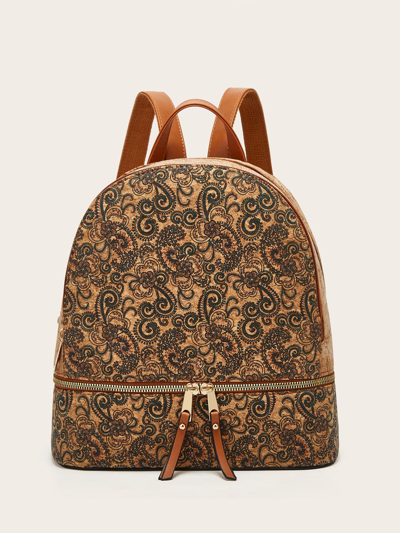 Cork Laptop Backpack Floral Print Stylish Casual Backpack