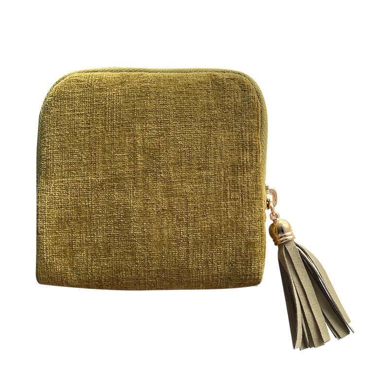 Jewelry Organizer Tassel Zip Double Layer Pouch