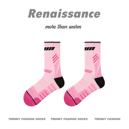 Combed Cotton Colorblock Sport Socks Moisture Wicking