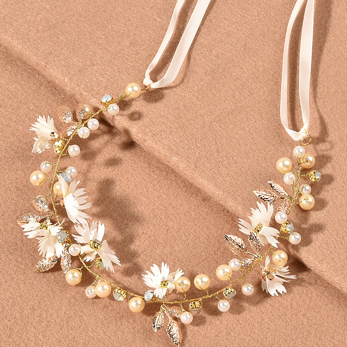 Minimalist Daisy Crystal Handmade Headband Wedding Hairpiece