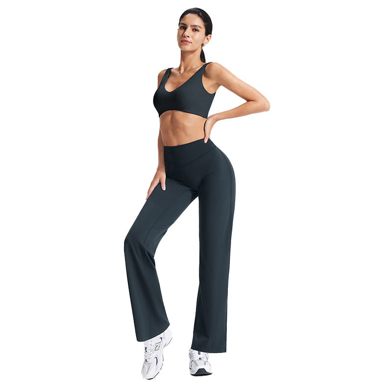 Women’s Yoga Set Deep V-Neck Sports Bra and Leggings