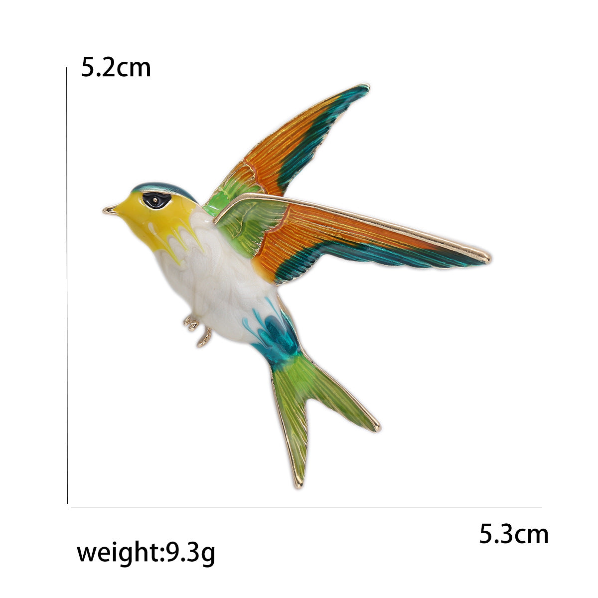 Colorful Swallow Enamel Brooch Elegant Unisex Pins