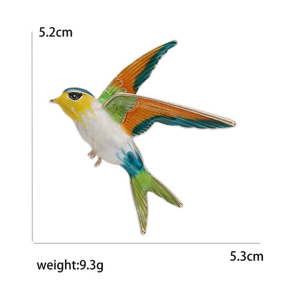 Colorful Swallow Enamel Brooch Elegant Unisex Pins