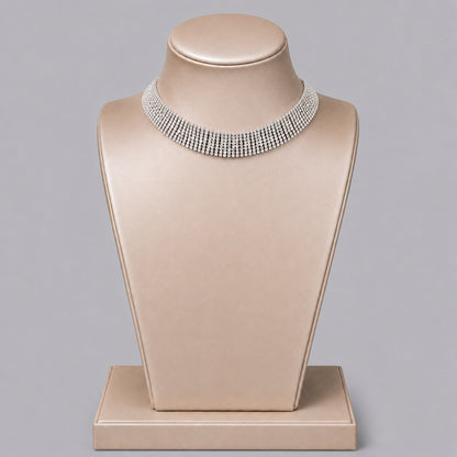 Elegant Crystal Jewelry Set with Necklace and Earrings for Parties