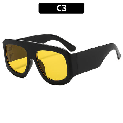 Trendy Square Frame Sunglasses UV400 Protection