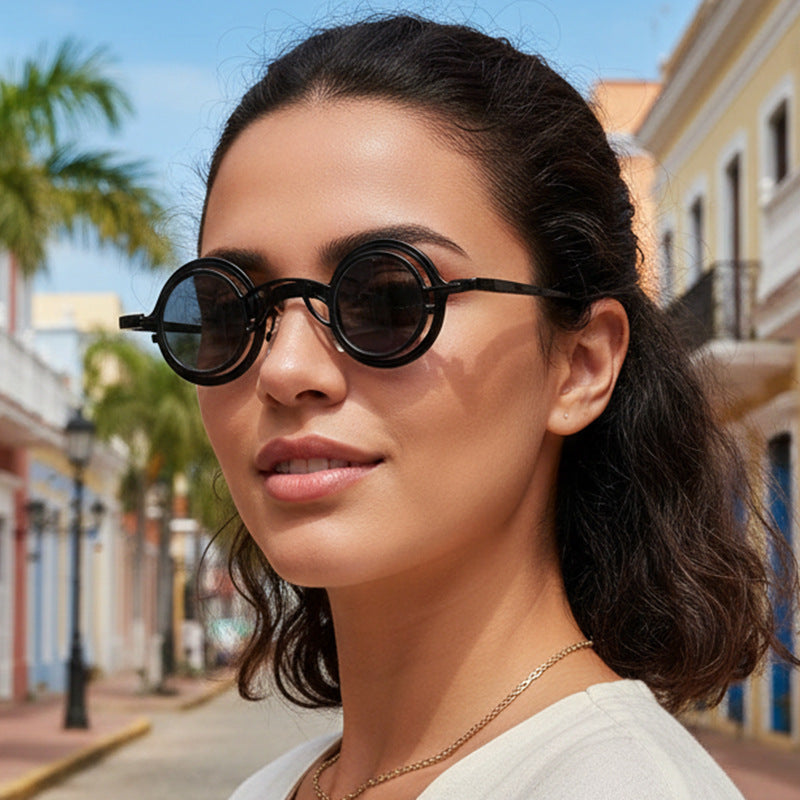 Retro Round Metal Sunglasses Stylish UV400 Protection