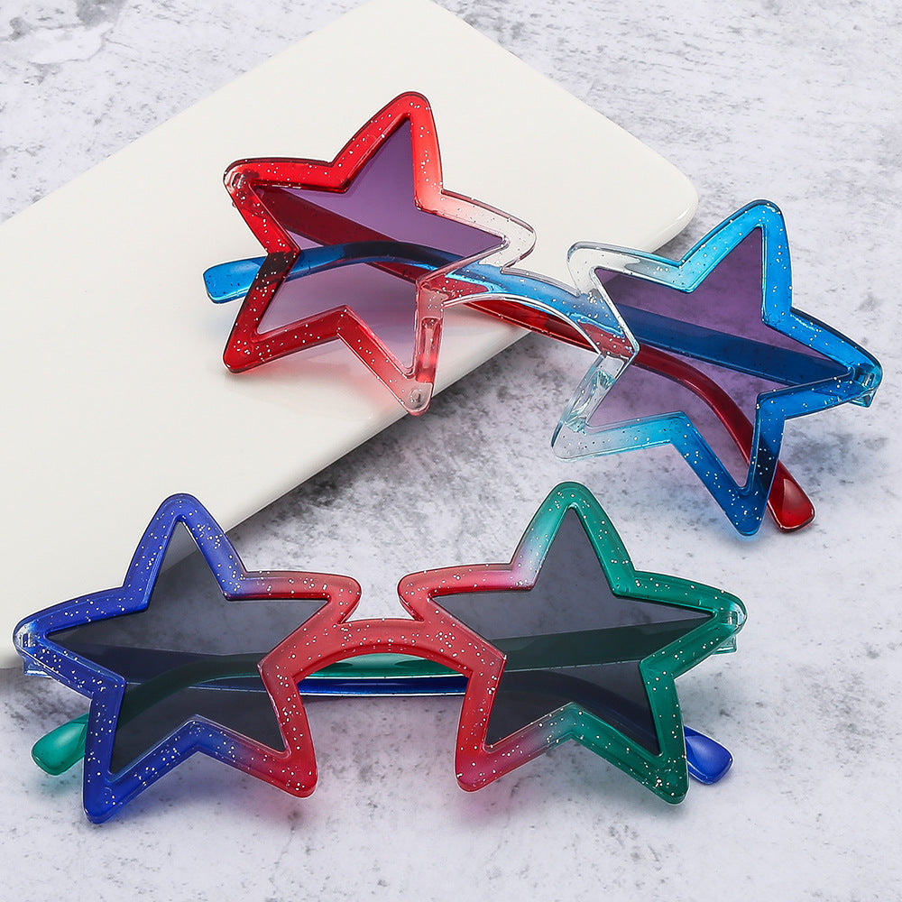 Trendy Colorful Star Shaped Sunglasses for Parties