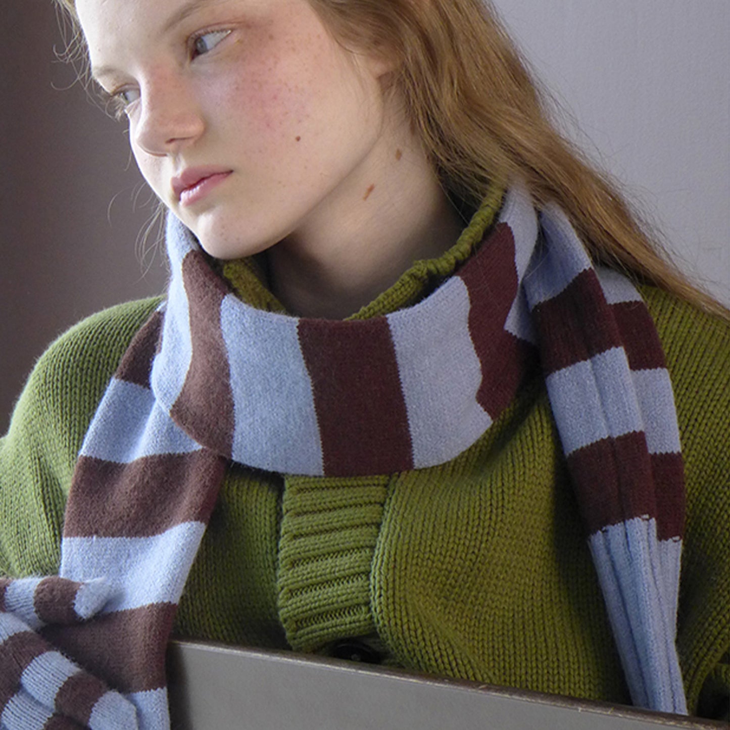 Striped Knitted Scarf for Women Stylish All-Season Accessory