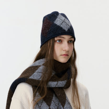 Trendy Diamond Pattern Knit Beanie For Men And Women