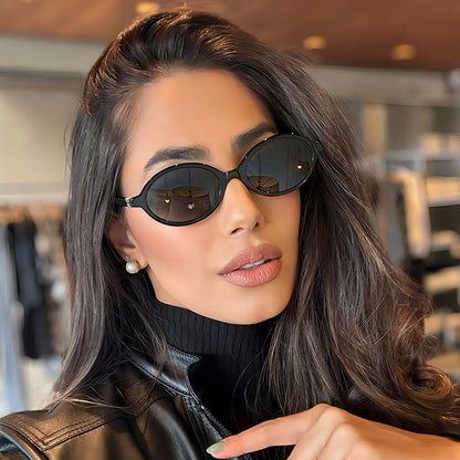 Vintage Oval Sunglasses Stylish UV Protection Eyewear