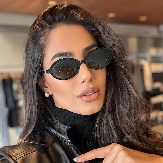 Vintage Oval Sunglasses Stylish UV Protection Eyewear