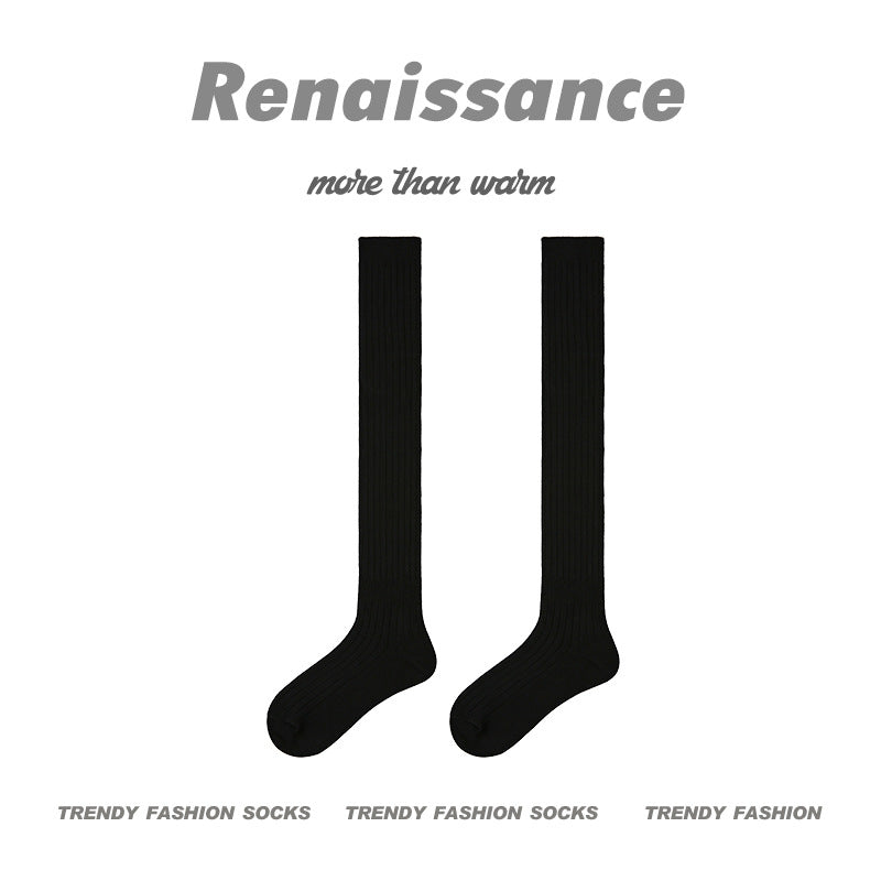 Over The Knee Solid Cotton Compression Socks