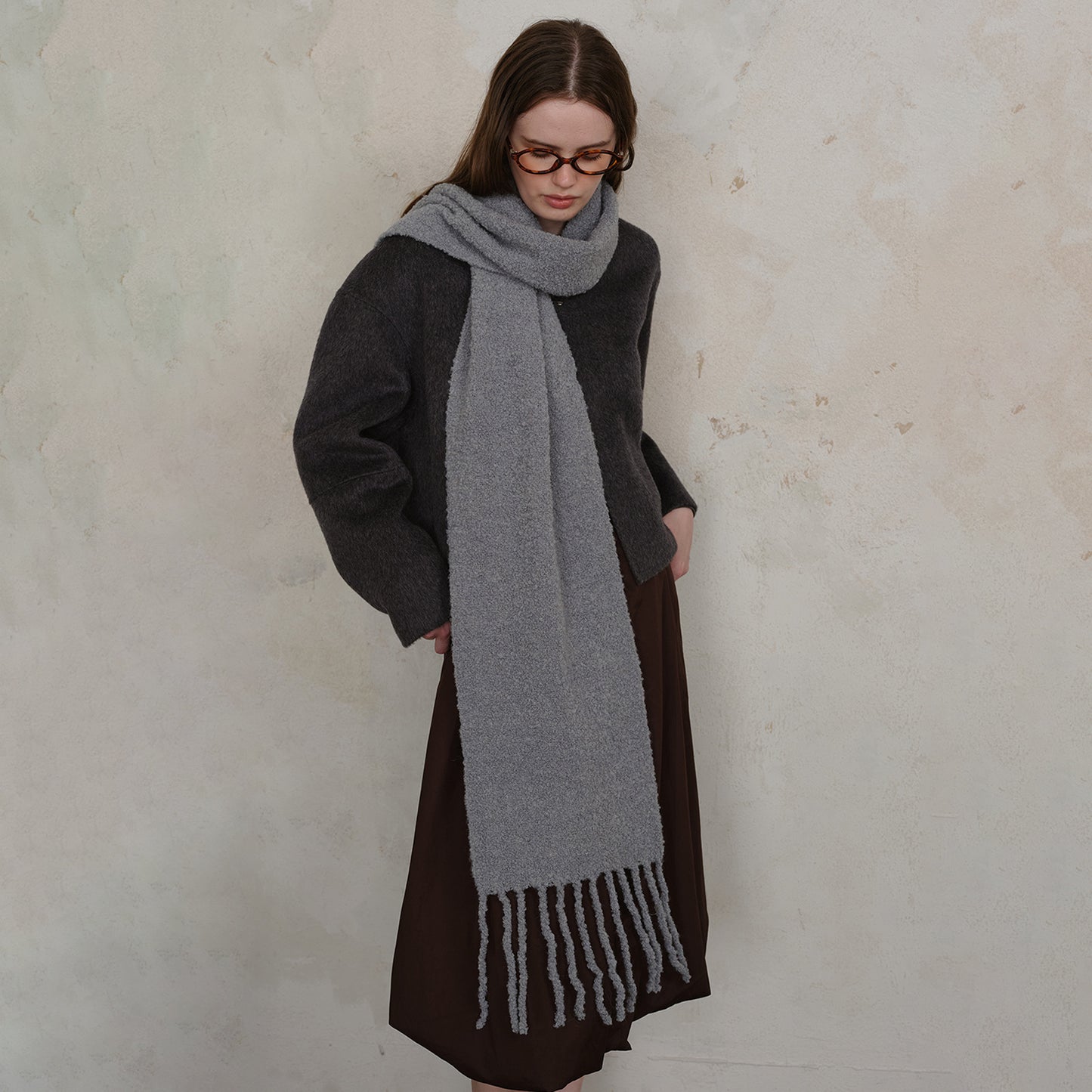 Wool Tassel Scarf Soft Breathable Versatile Wrap for Women