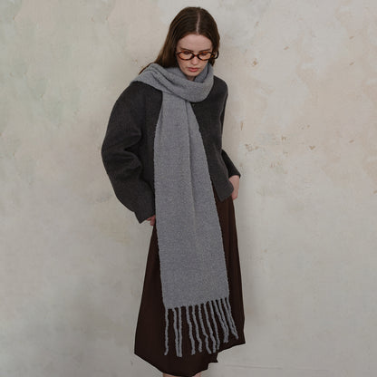 Wool Tassel Scarf Soft Breathable Versatile Wrap for Women