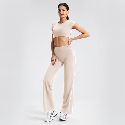 Backless Sports T-Shirt Set with Removable Pads for Women
