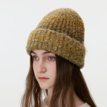 Gradient Wool Blend Knit Beanie for Women Casual Stylish Hat