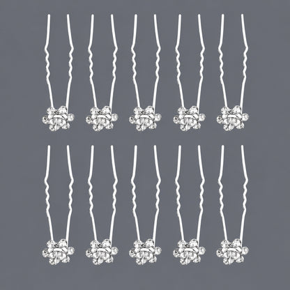 Handcrafted Pearl Hairpins With Rhinestones For Weddings