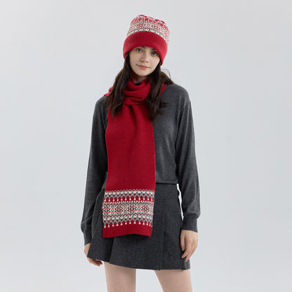 Knitted Fair Isle Earflap Beanie for Men and Women