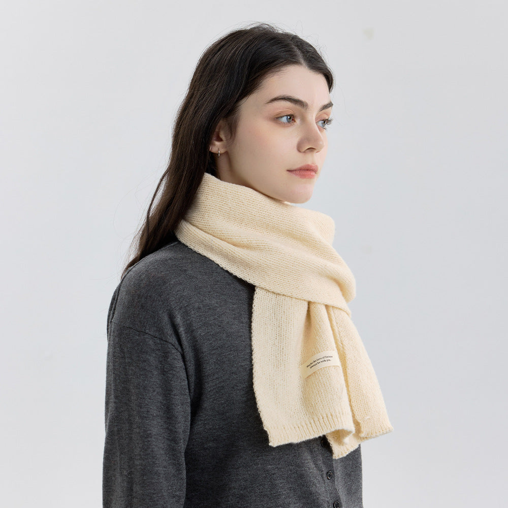 12-Color Solid Knit Scarf for Women and Men - Versatile Cozy Neck Warmer