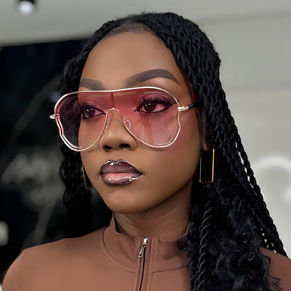 Trendy Oversized Hollow UV400 Sunglasses
