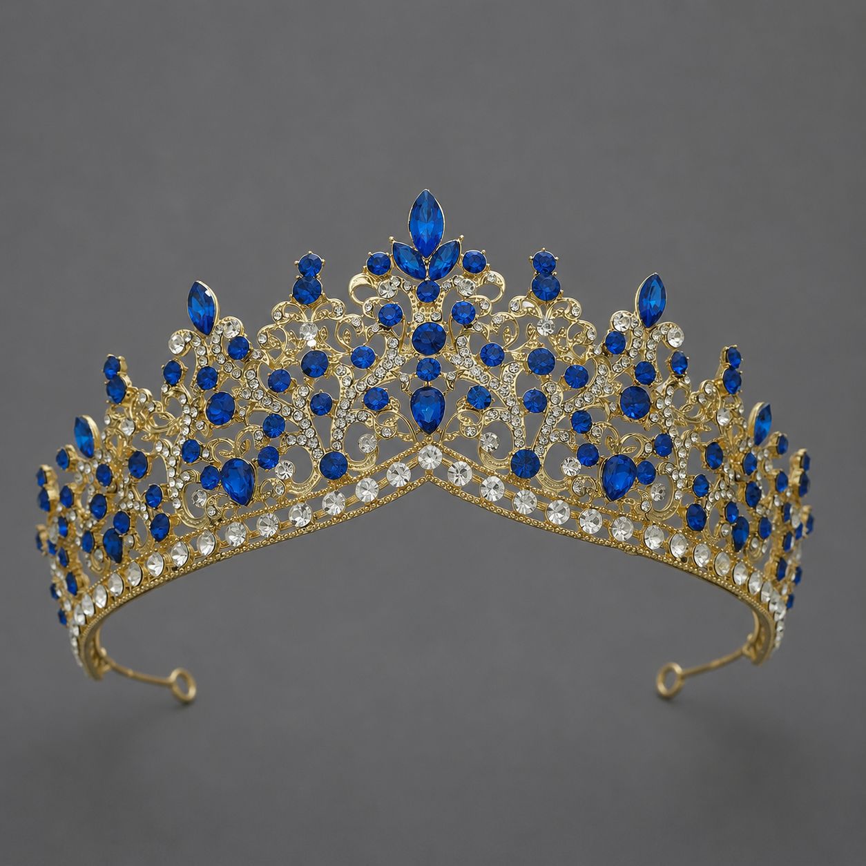 Vintage Luxurious Rhinestone Alloy Crown Headpiece for Women Party Events