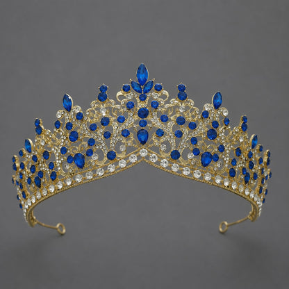 Vintage Luxurious Rhinestone Alloy Crown Headpiece for Women Party Events