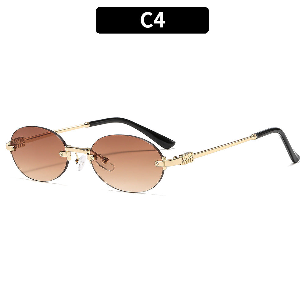 Oval Frame UV400 Sunglasses Stylish for Outdoor Activities