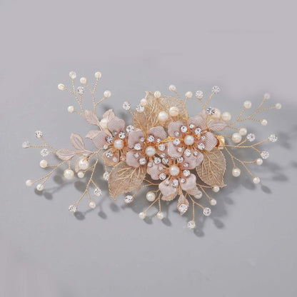Exquisite Pearl and Crystal Flower Headpiece for Bridal Photoshoots