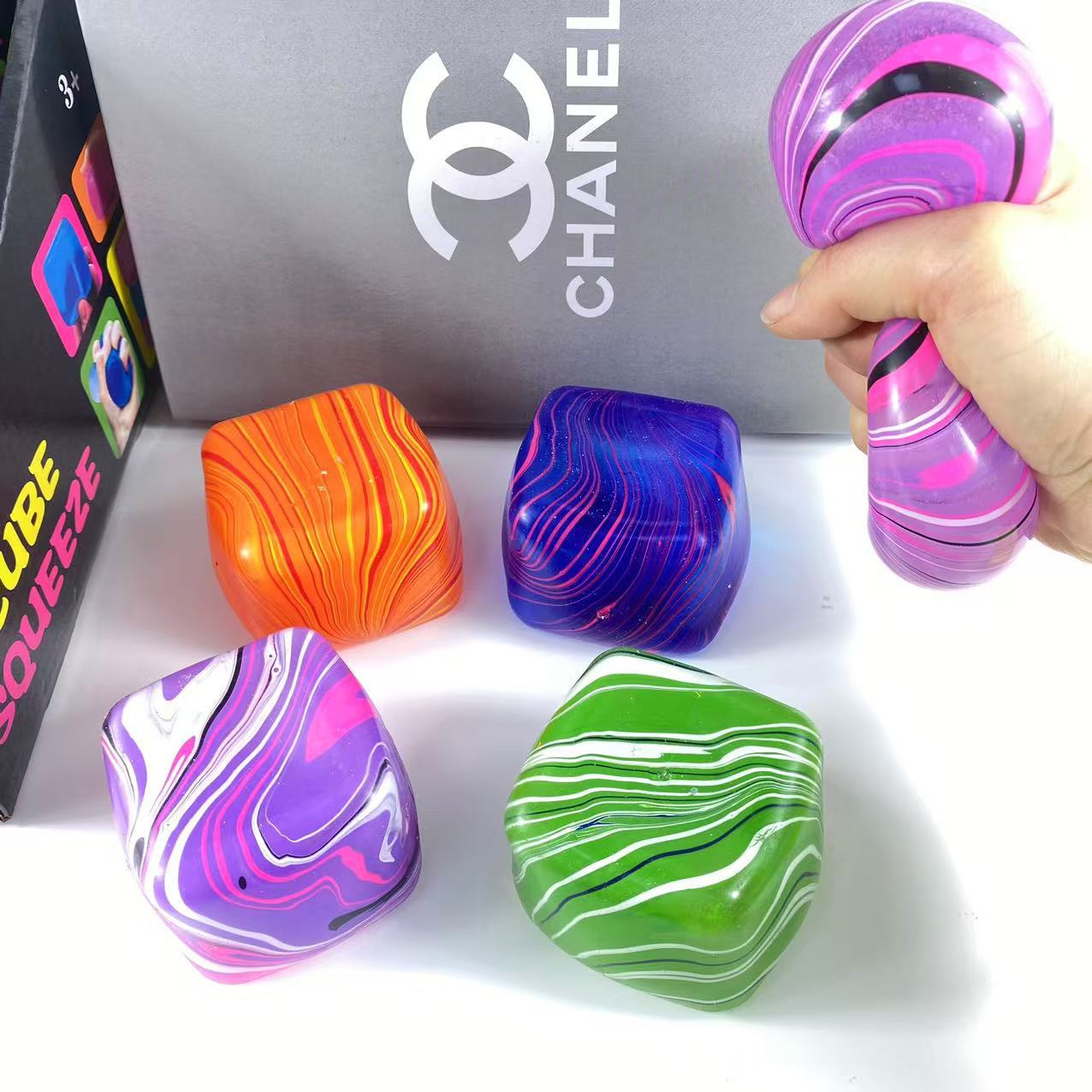 Textured Square Squishy Stress Toy Soft Silicone