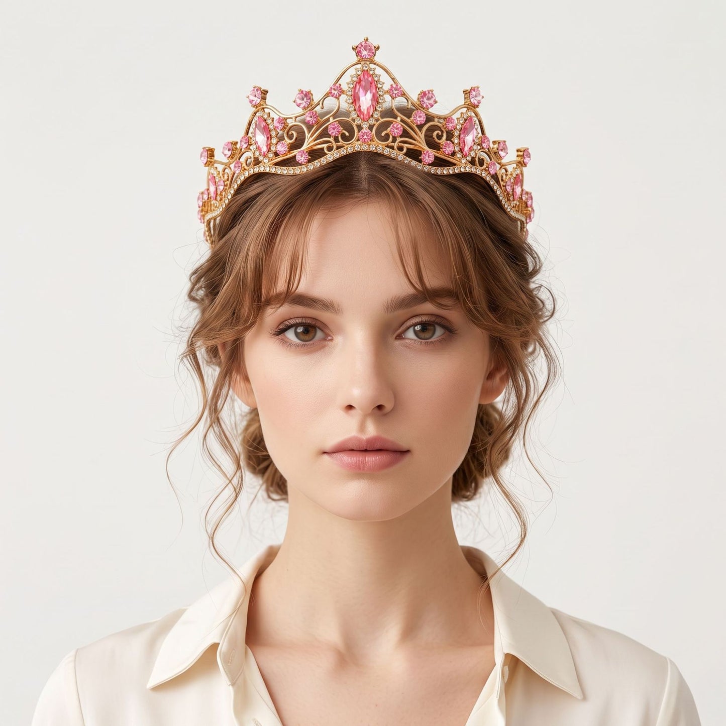 Elegant Crystal Crown Tiara Headband for Women