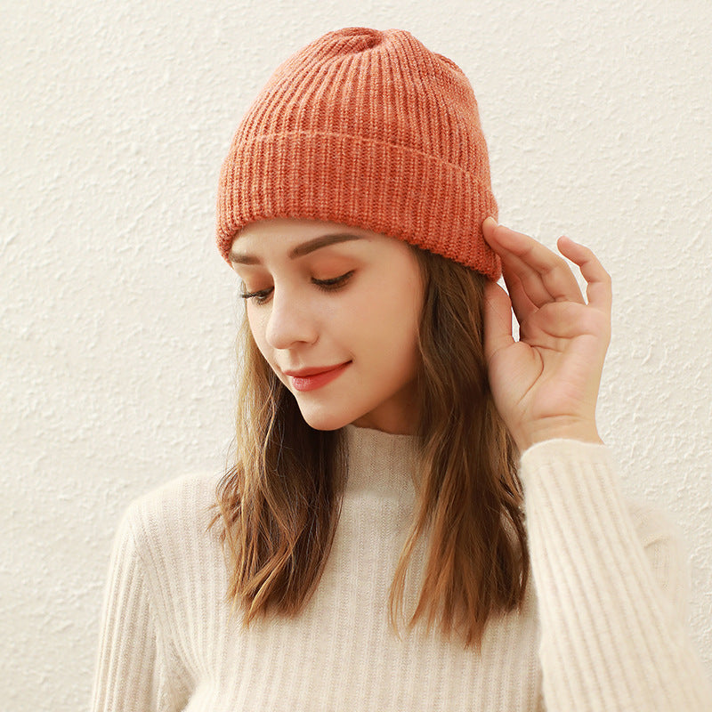 Casual Solid Knit Beanie Hat for Women