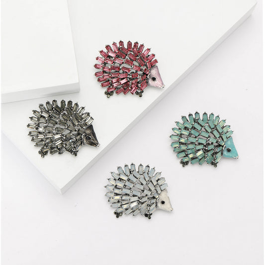 Creative Cartoon Hedgehog Alloy Rhinestone Brooch Fashionable Accessory