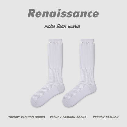 Renaissance Hollow Mesh Cotton Mid Calf Socks