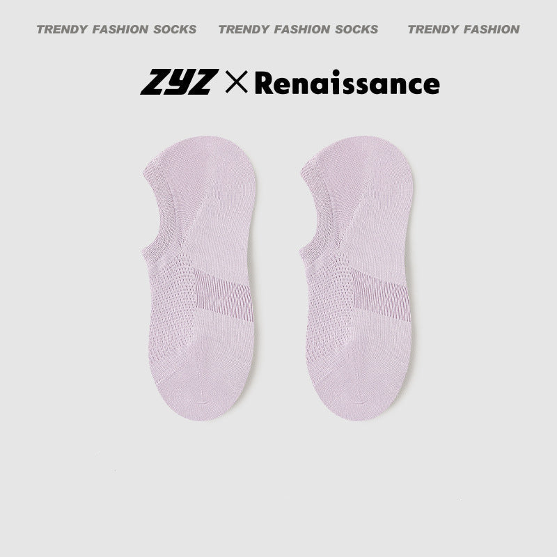 Socks Renaissance Style Mesh Cotton Antibacterial No Show