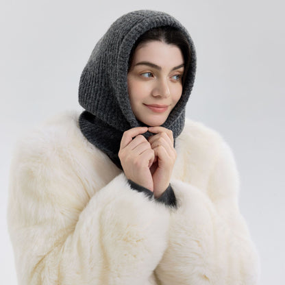 Trendy Solid Color Wool Blend Knitted Balaclava Hat