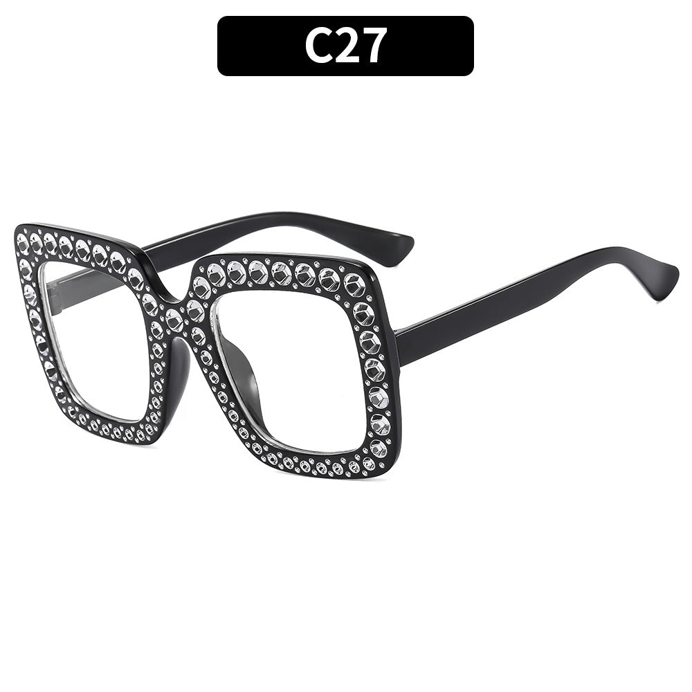 Colorful Gemstone-Embellished Disco Sunglasses Retro Style