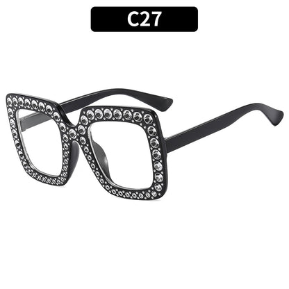 Colorful Gemstone-Embellished Disco Sunglasses Retro Style