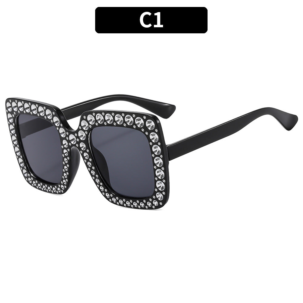 Colorful Gemstone-Embellished Disco Sunglasses Retro Style