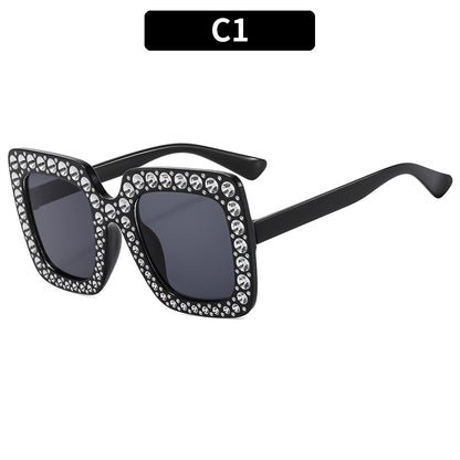Colorful Gemstone-Embellished Disco Sunglasses Retro Style