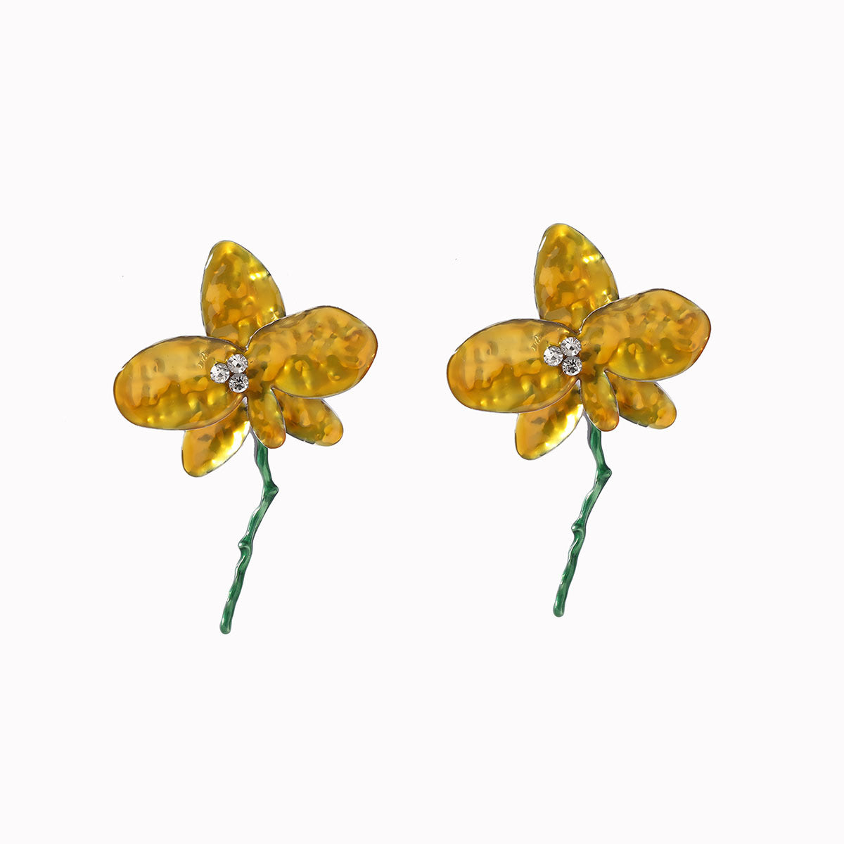 Statement Enamel Flower Dangle Earrings Resort Chic