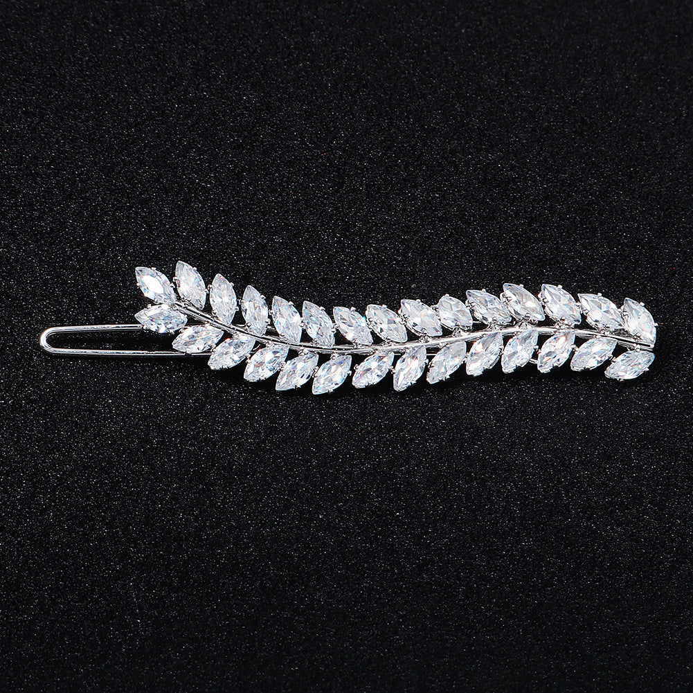Elegant Rhinestone Hair Clips with Metal Side Pins