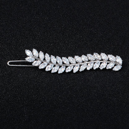 Elegant Rhinestone Hair Clips with Metal Side Pins