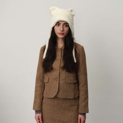 Cute Cat Ear Knitted Winter Warm Beanie Hat