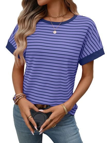 Casual Color Block Short Sleeve T-Shirt