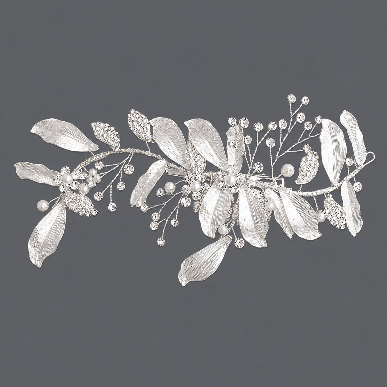 Elegant Floral Hair Clips with Pearl and Rhinestone Accents